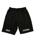 STRAIGHT LEG LOGO PRINT SHORTS